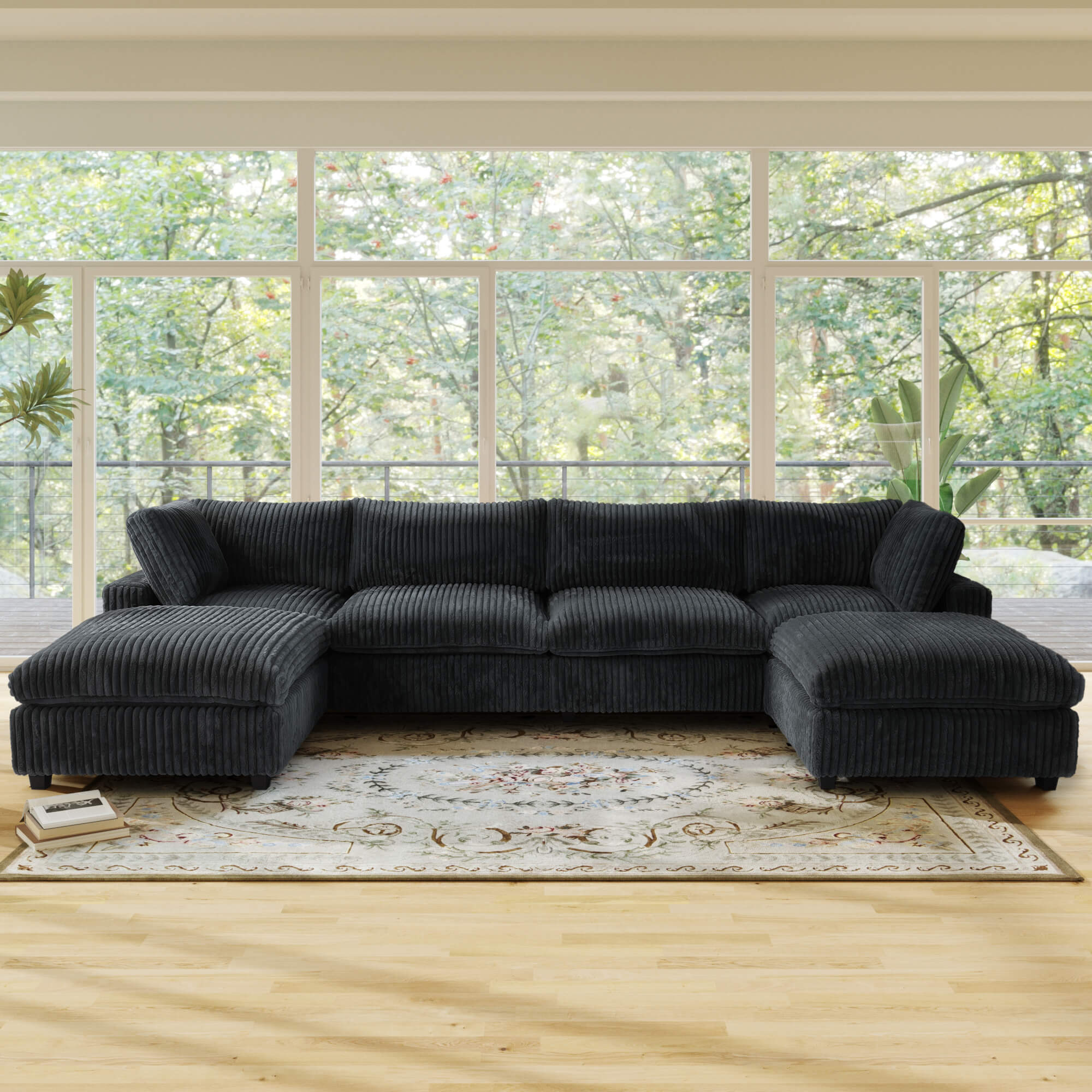 Sky Cloud Pro | Plush Sectional Sofa U-Shaped with Sofa Cover