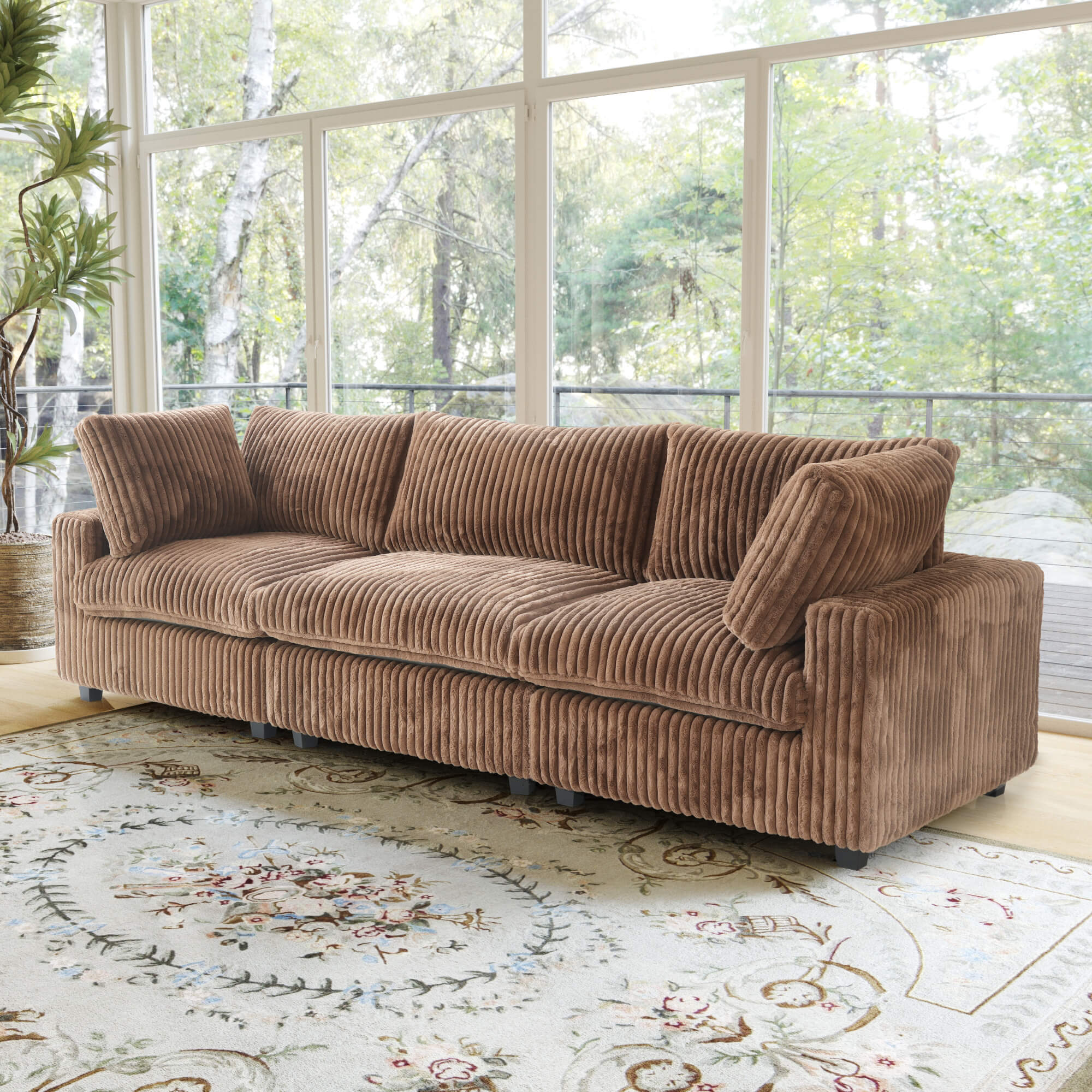 Sky Cloud Pro | Plush Sectional 3-Seater Deep Seat Sofa with Sofa Cover