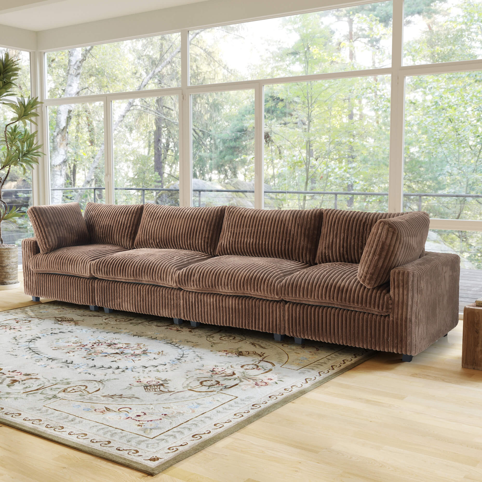 Sky Cloud Pro | Plush Comfy Sectional 4-Seater Sofa with Sofa Cover