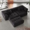 127BK armrest loveseat with ottoman (2)