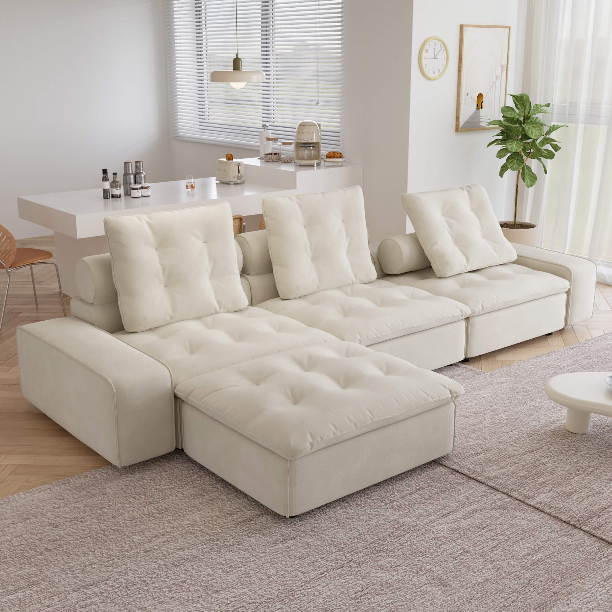 Sky Cloud 3-Seater L-Shaped Adjustable Sofa