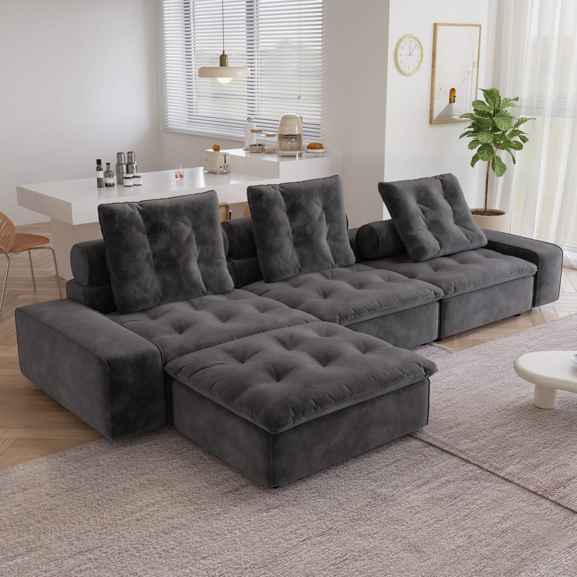 Sky Cloud 3-Seater L-Shaped Adjustable Sofa