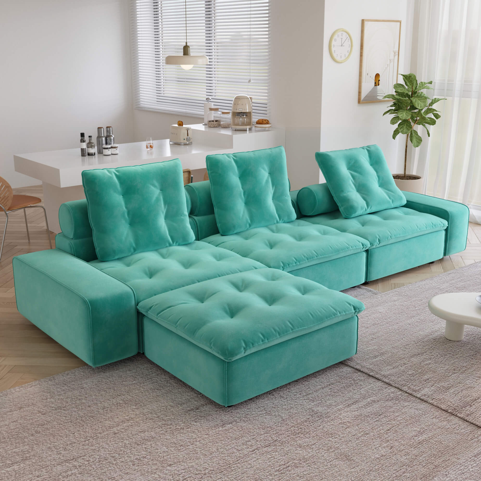 Sky Cloud 3-Seater L-Shaped Adjustable Sofa