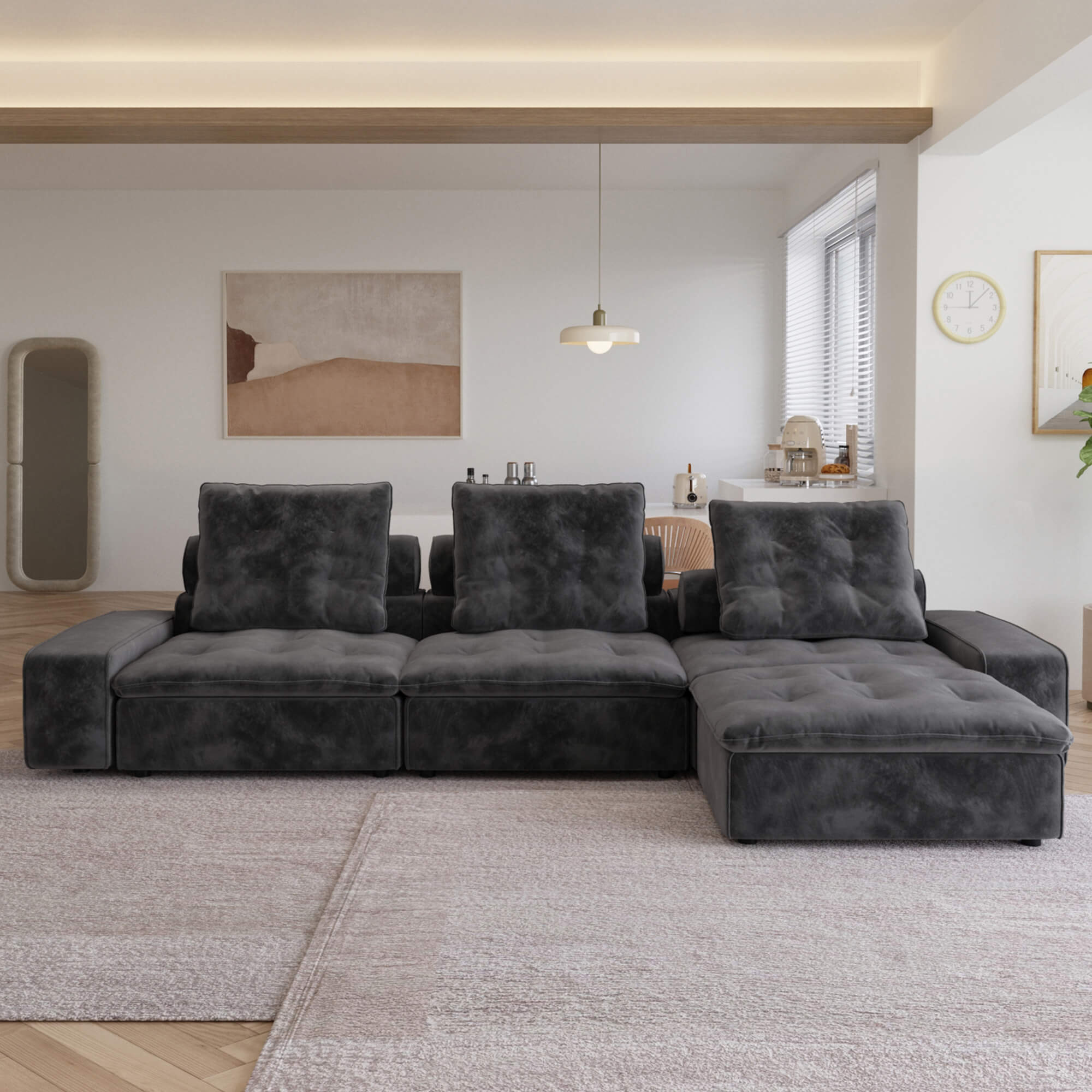 Sky Cloud 3-Seater L-Shaped Adjustable Sofa