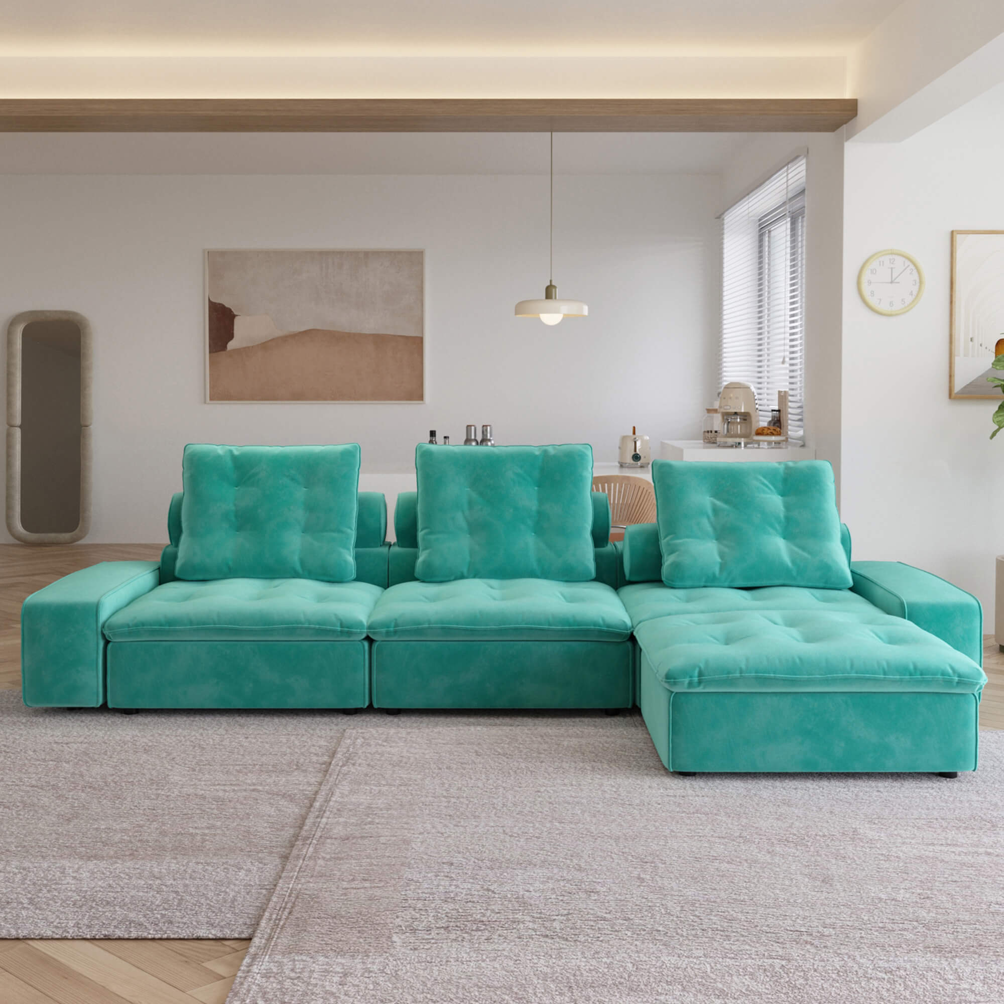 Sky Cloud 3-Seater L-Shaped Adjustable Sofa