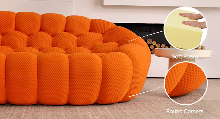 Bubble Armless Sofa Kid-Friendly