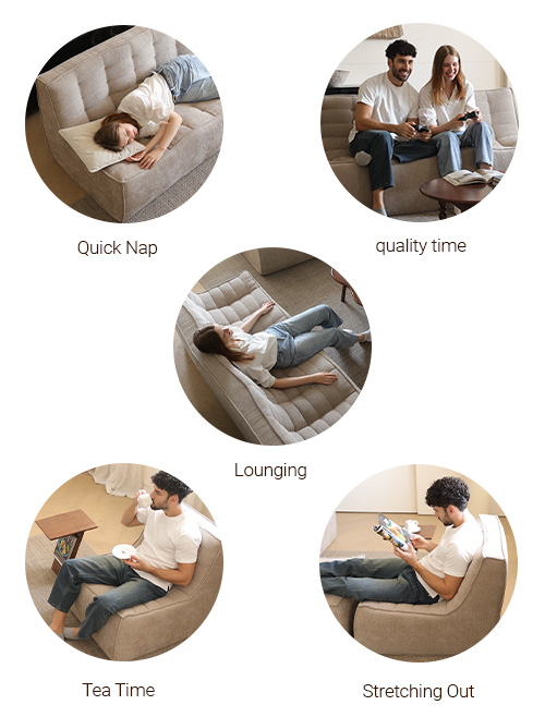 Caterpillar Classic Armless Sofa Positions