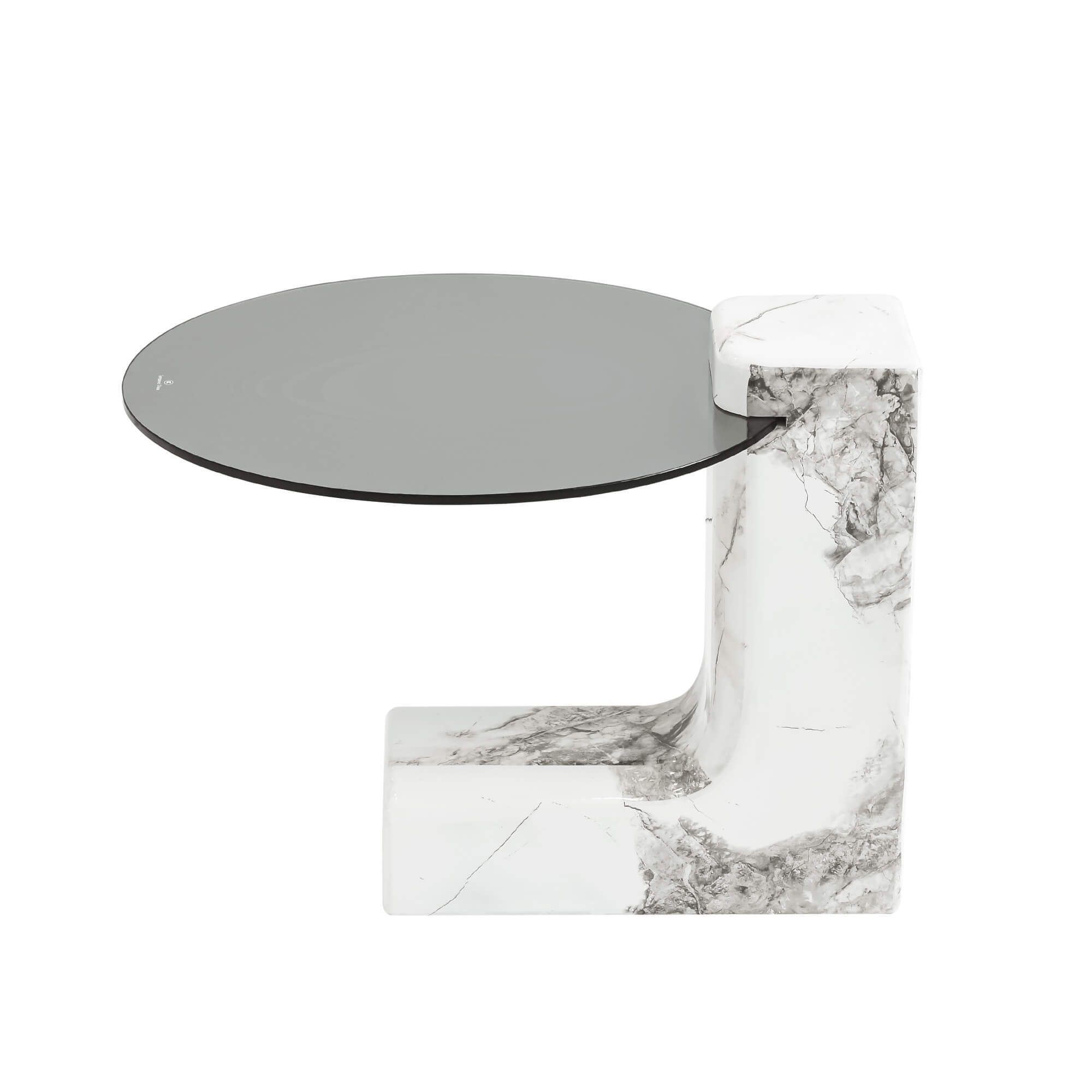 Bianco White Coffee Table with Side Table