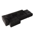Pixel Classic Modular Sofa | 119.27" 3-Seater Black Sofa Chaise Lounge
