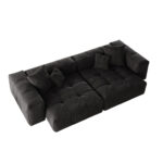 Pixel Classic Modular Sofa | Love Seater Black Modular Sofa With Armrests