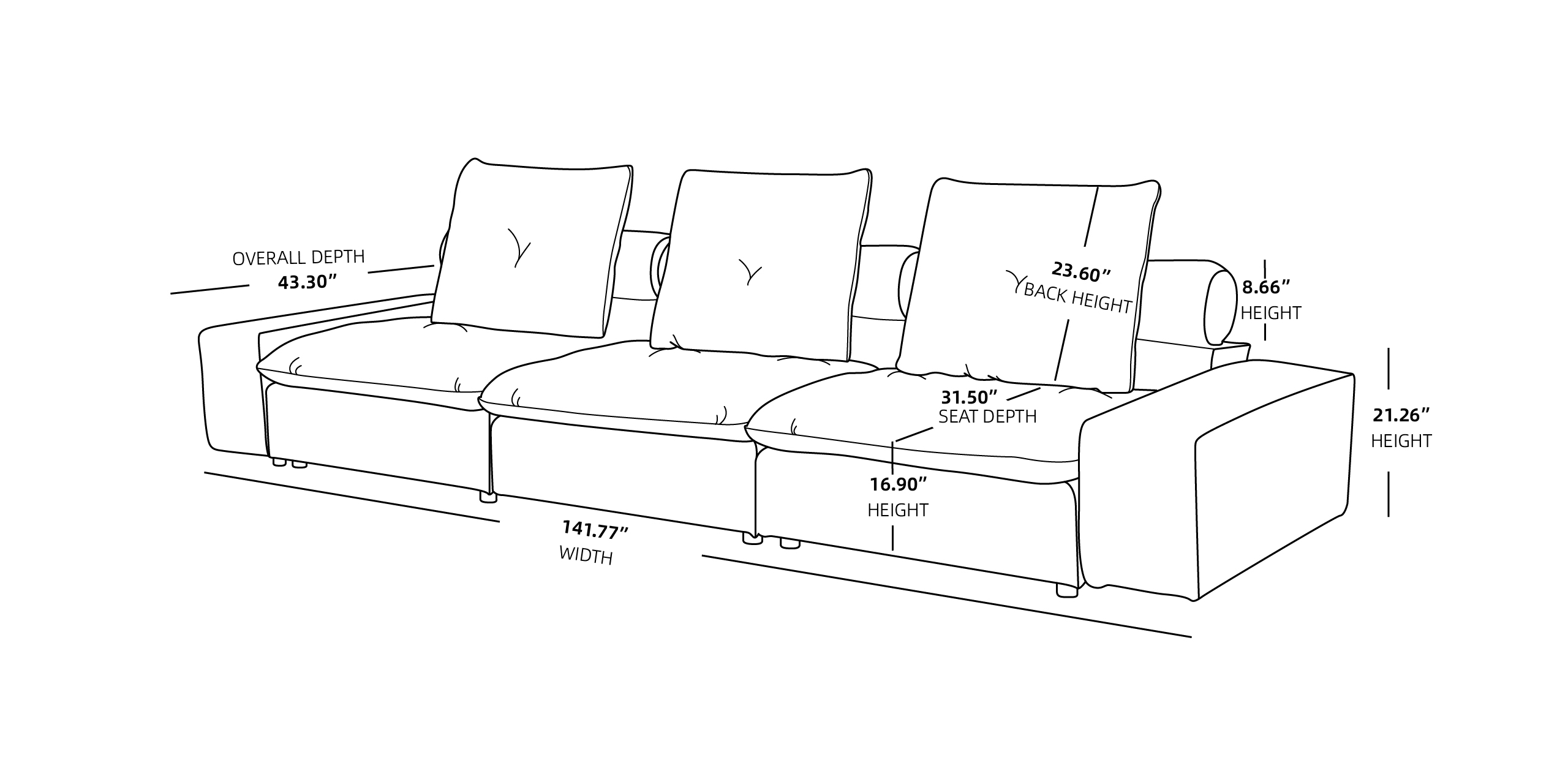 3-Seater Size MH-SF136-1+1+2