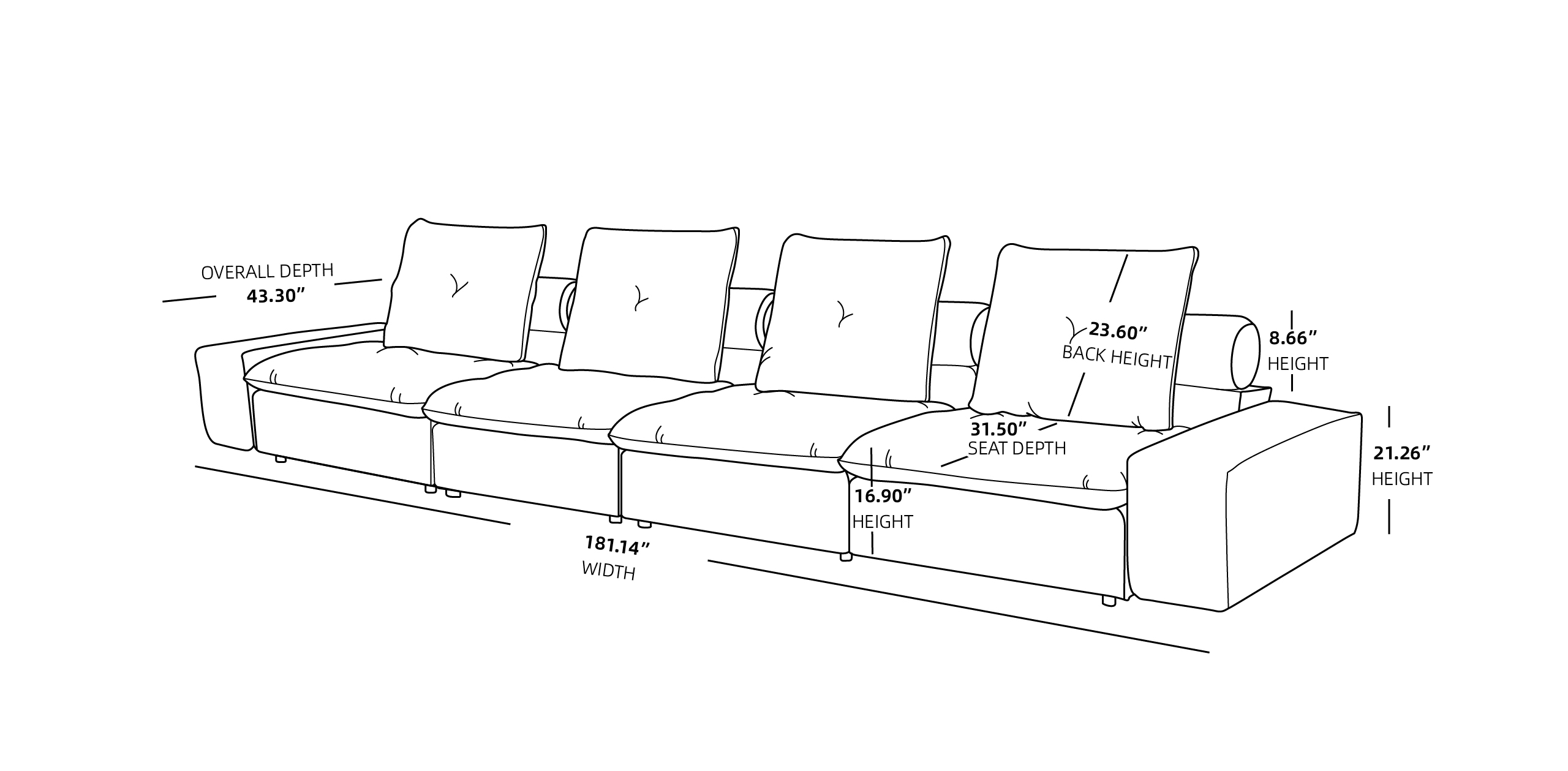 4-seater Size MH-SF136-1+1+2+2