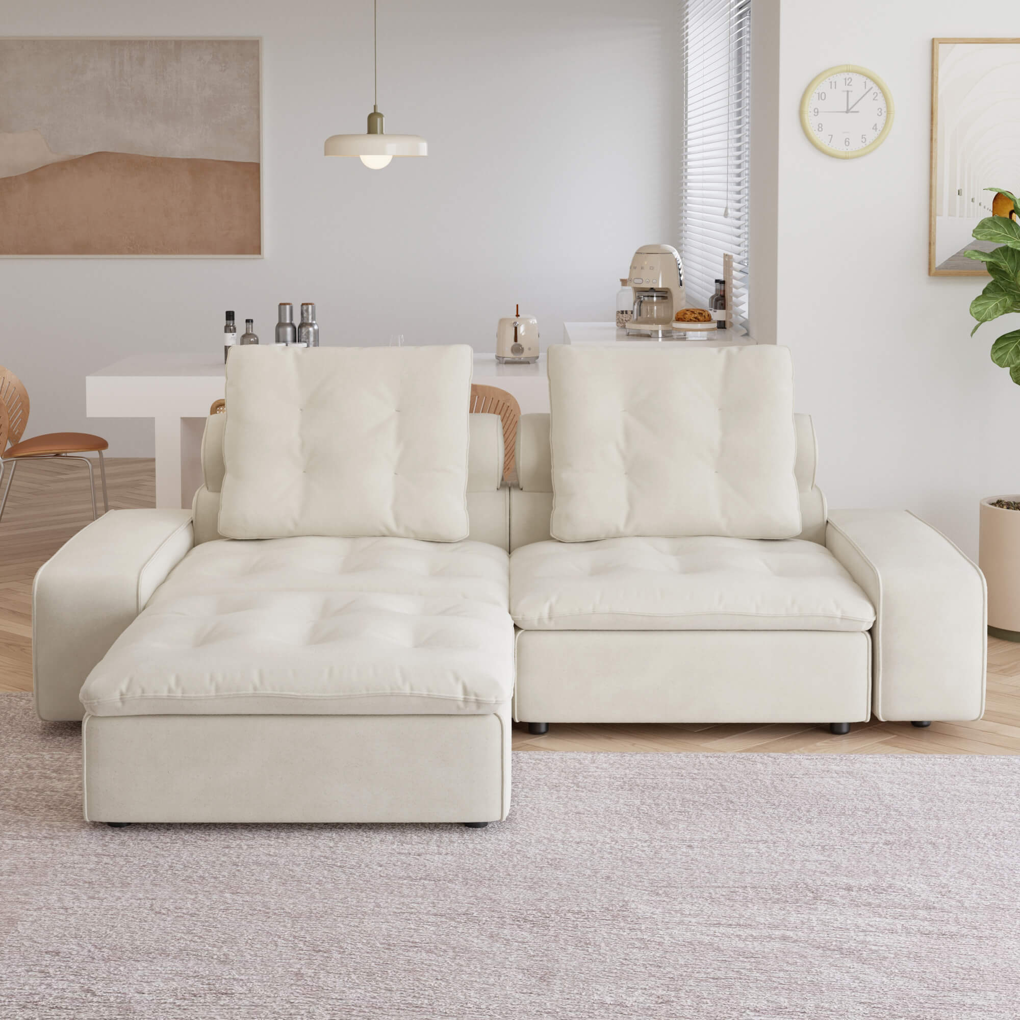 Sky Cloud Loveseat with 1 Ottoman Adjustable Sofa