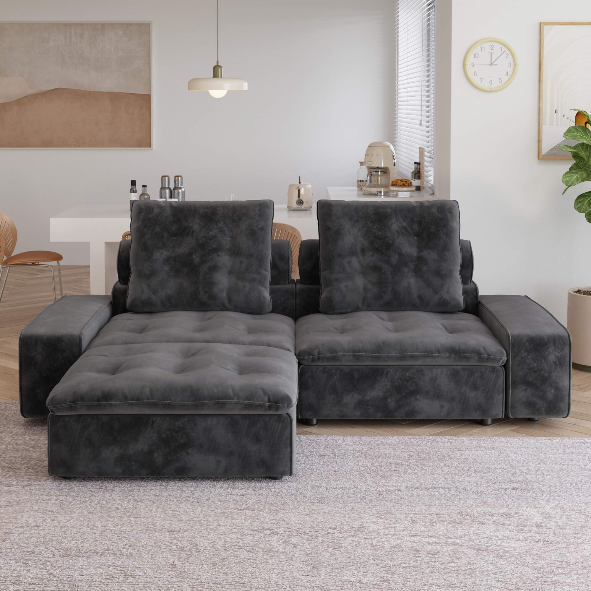 Sky Cloud Loveseat with 1 Ottoman Adjustable Sofa