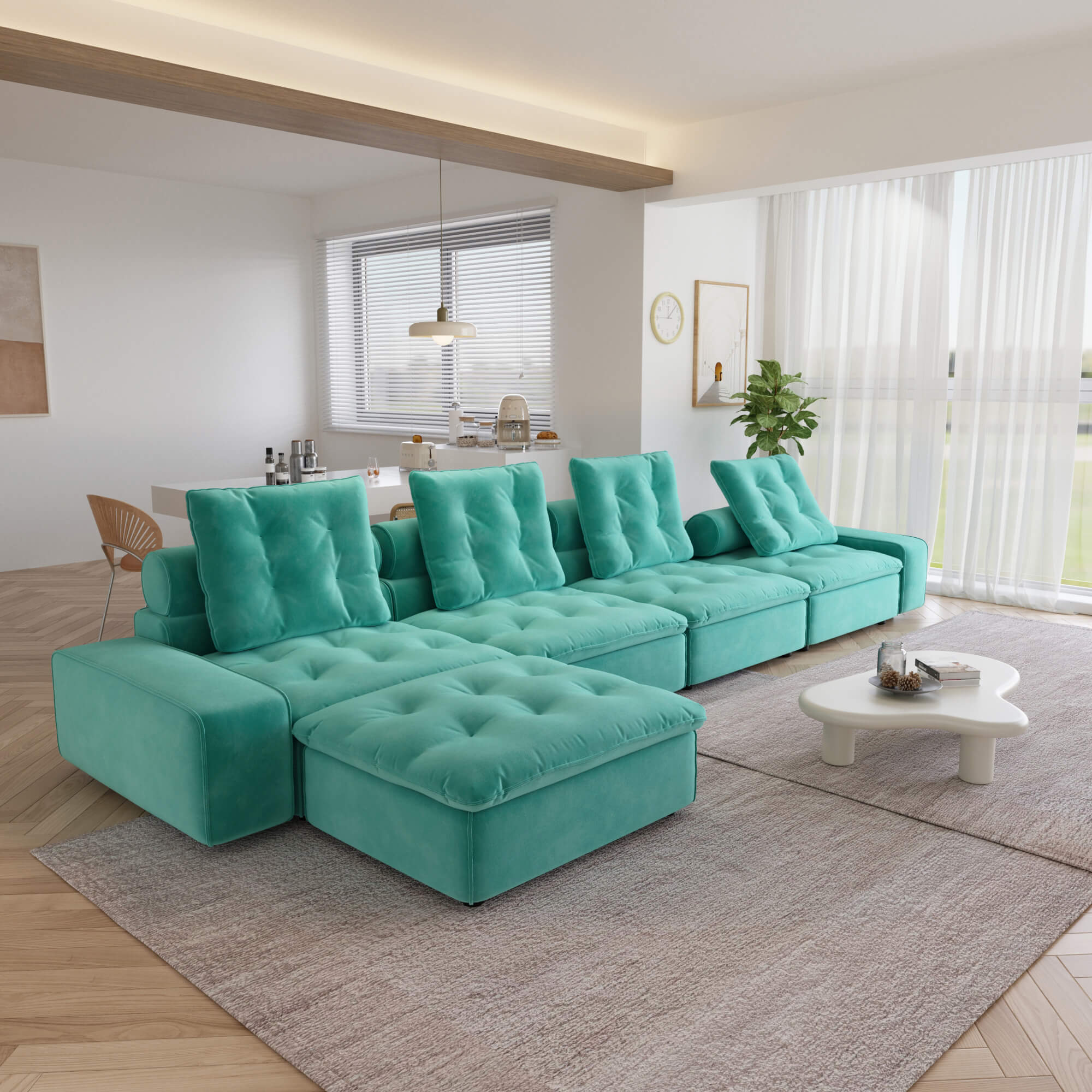 Sky Cloud 4-Seater L-Shaped Adjustable Sofa