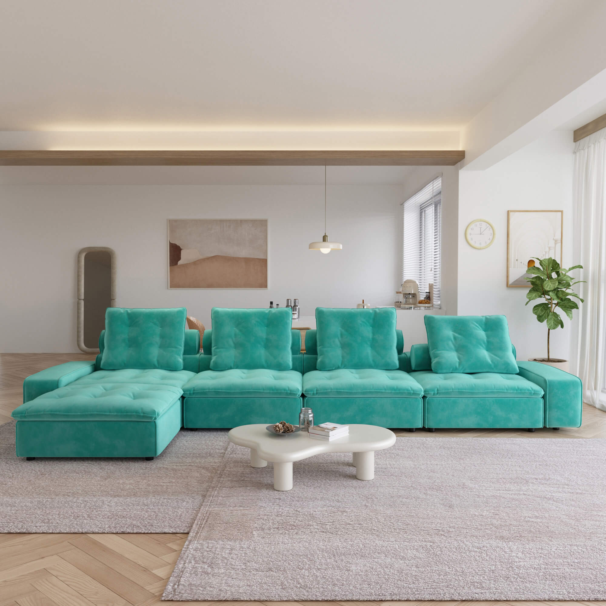 Sky Cloud 4-Seater L-Shaped Adjustable Sofa