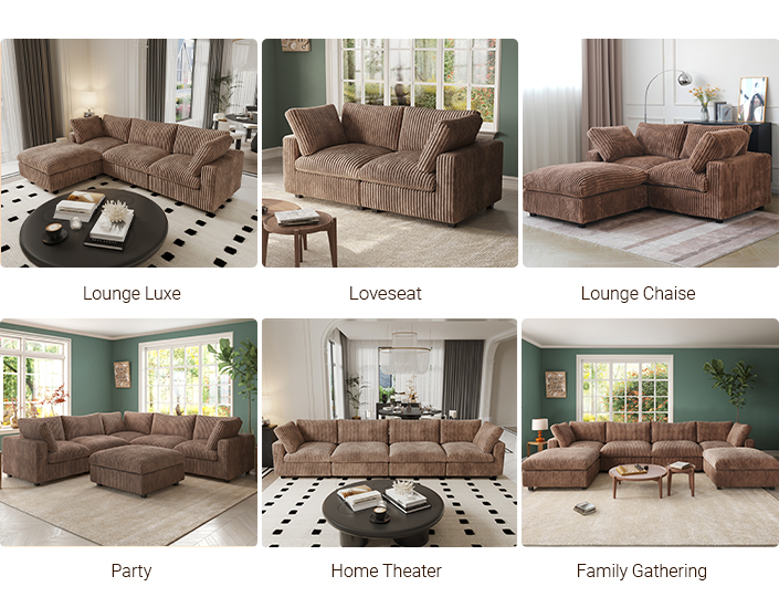 Sky Cloud Pro Sectional Sofa Scenes