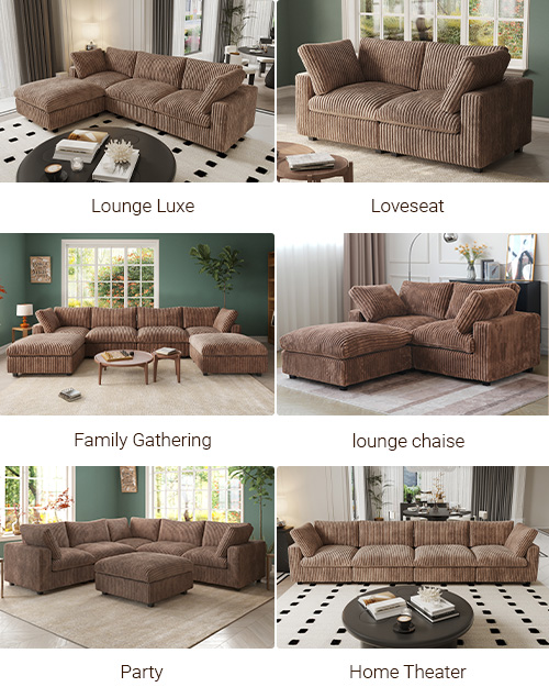 Sky Cloud Pro Sectional Sofa Scenes