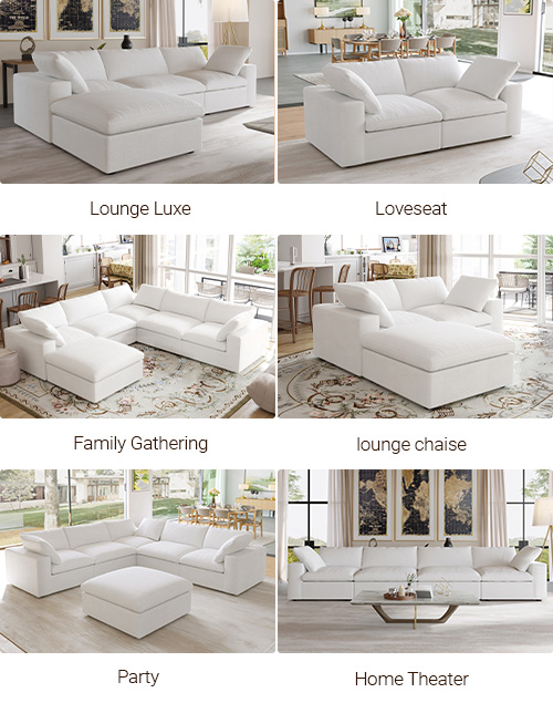 Sky Cloud Sectional Sofa Scenes