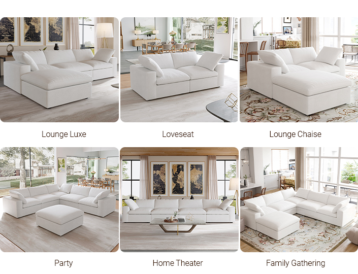 Sky Cloud Sectional Sofa Scenes