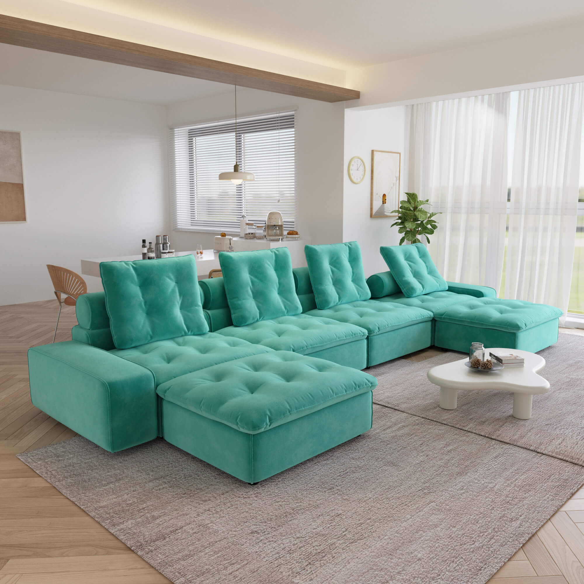 Sky Cloud 4-Seater U-Shaped Adjustable Sofa