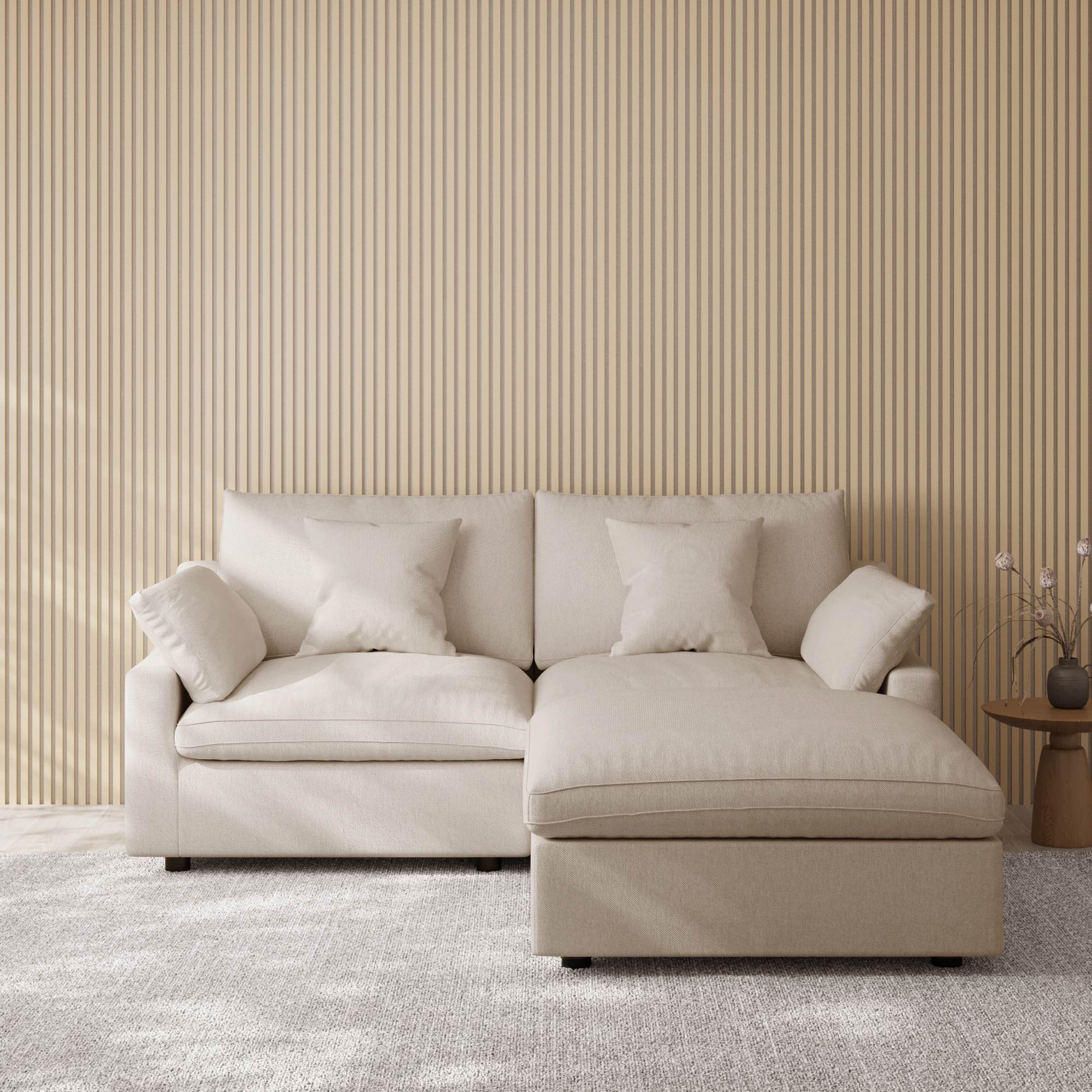 Sky Cloud Slope Sectional Sofa | Cozy Comfort 83-Inch Linen L-Shaped Sectional 3-Seater