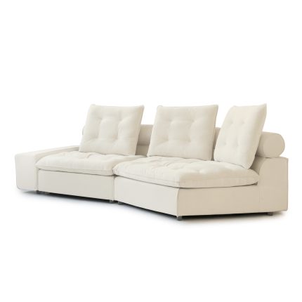 2 Seater Curve Corner Sectional Sofa 136beige