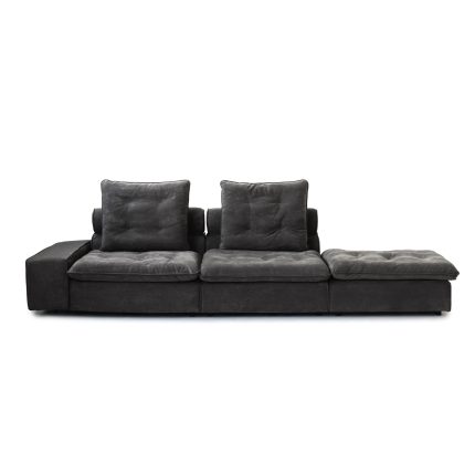 3 Seater Chaise Loung 136 Grey Blue Sofa