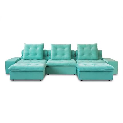 3 Seater U Shaped Sofa 136 Tiffany Blue