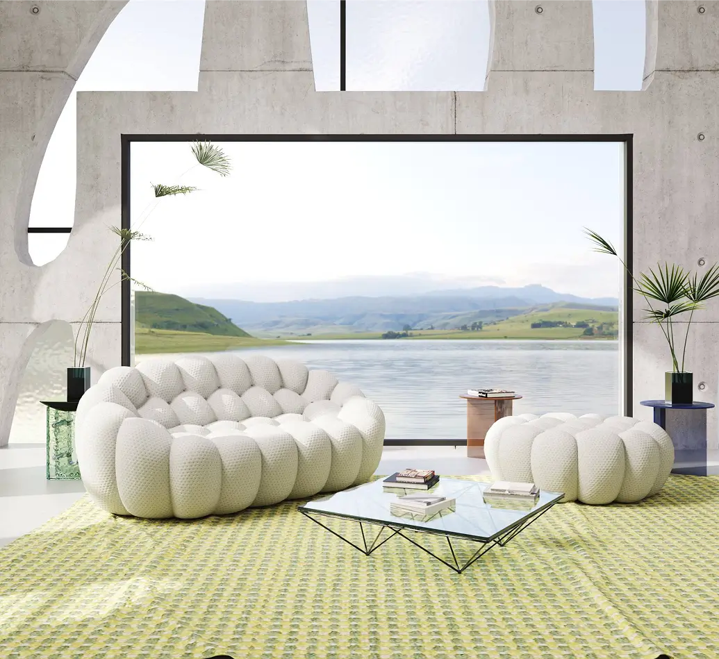 Bubble Modular Sofa Loveseat With 1 Ottoman