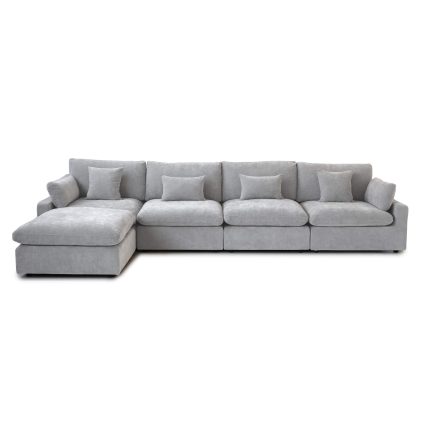 Cloud grey sofa 4-seater L-shaped 140LG