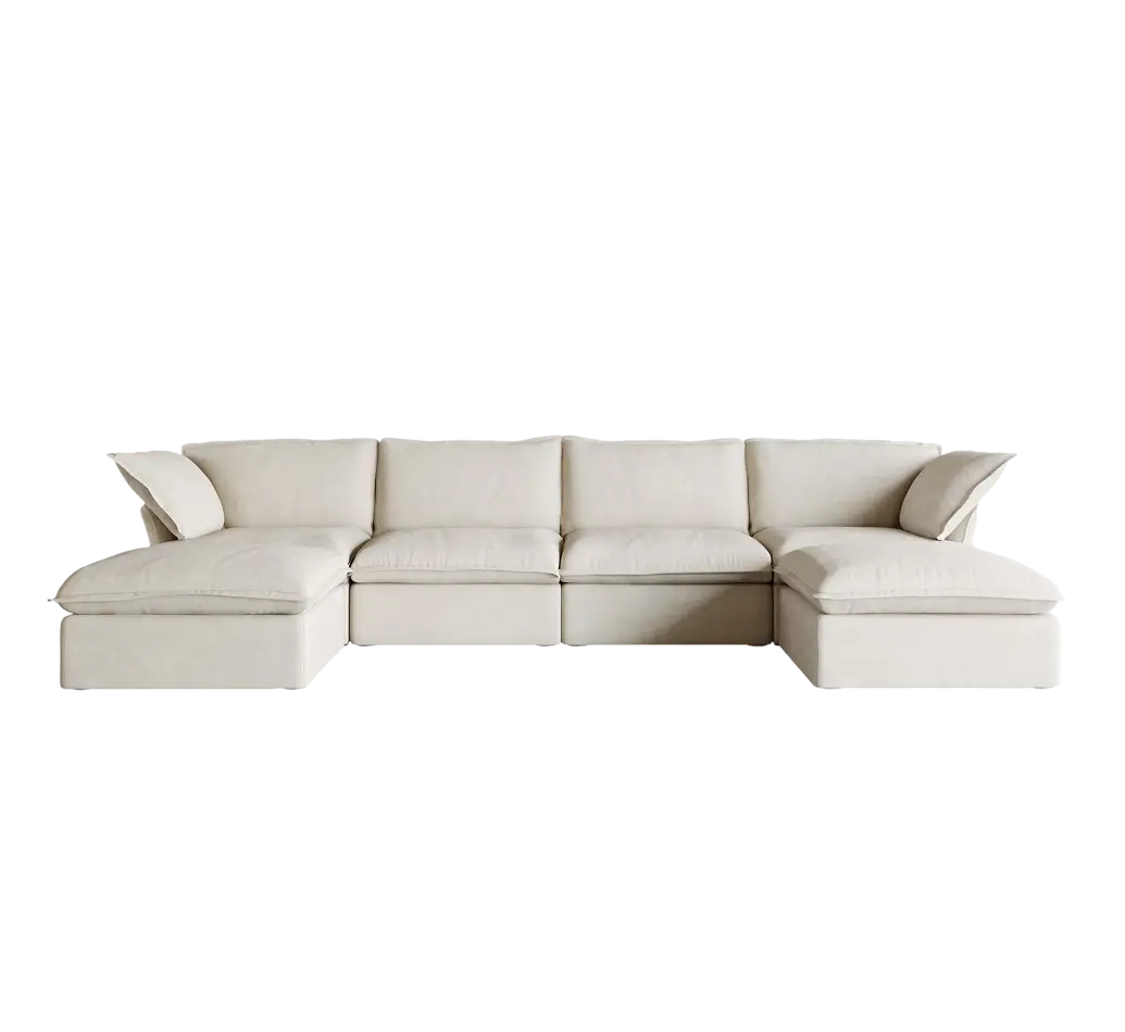 Sky Cloud Plus 162.98 U Shaped Sectional Linen Sofa