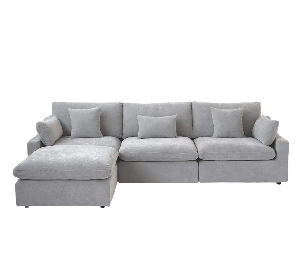 Sky Cloud Slope 119 Washable 3 Seater L Shaped Sectional Sofa With Removable Sofa Cover