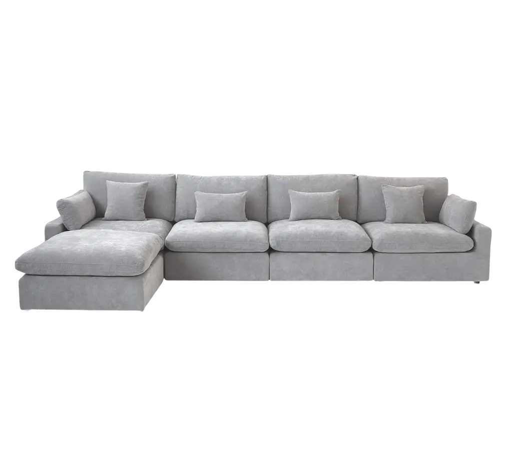 Sky Cloud Slope 156 Washable 4 Seater L Shaped Sectional Sofa With Removable Sofa Cover