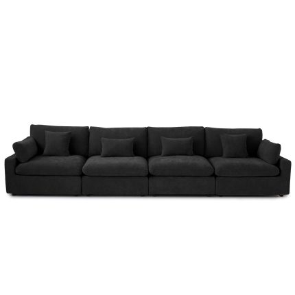 cloud 4-seater black sofa 140BK