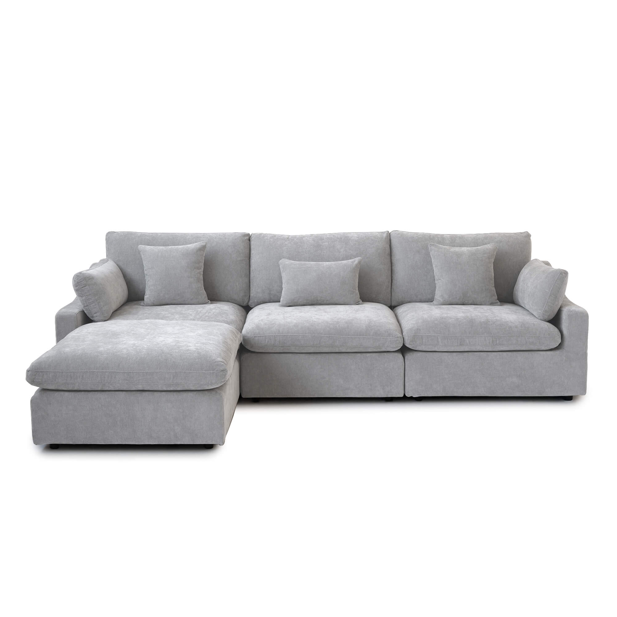 Sky Cloud Slope Armrest Sectional 3-Seater L-Shaped Sofa