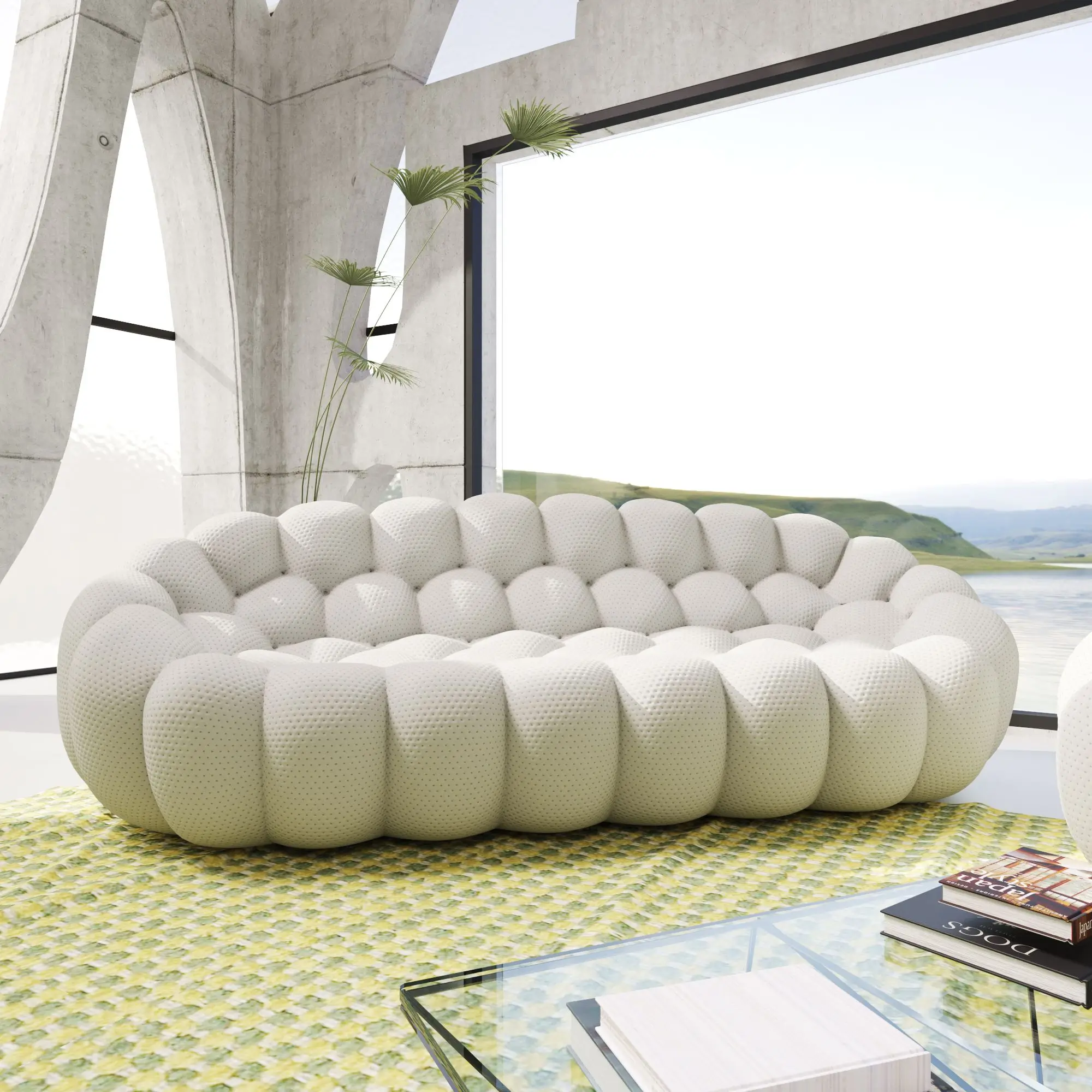 Bubble Armless Sofa |Modular Flexibility 3D-Knitted Sleepers 3-Seaters