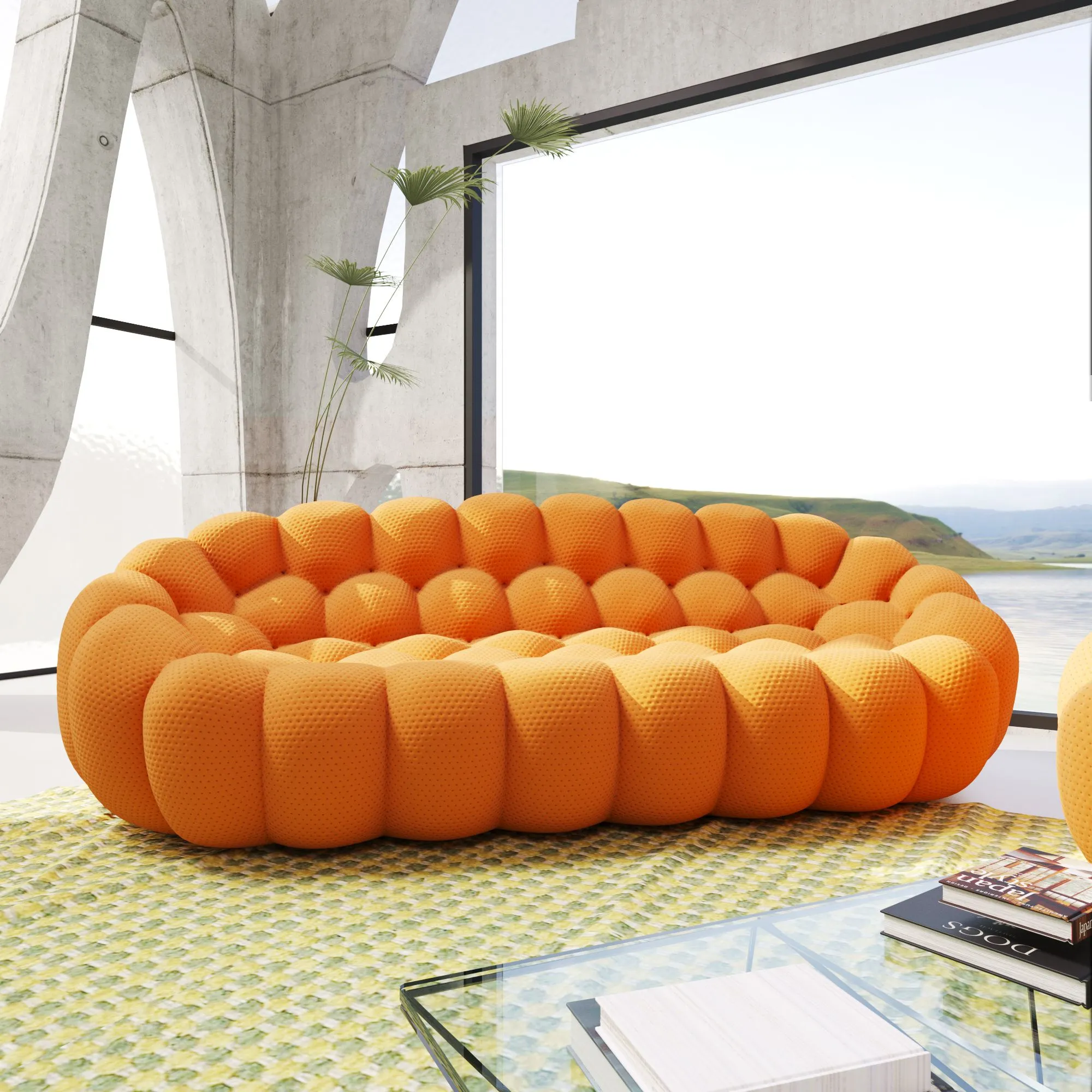 Bubble Armless Sofa |Modular Flexibility 3D-Knitted Sleepers 3-Seaters