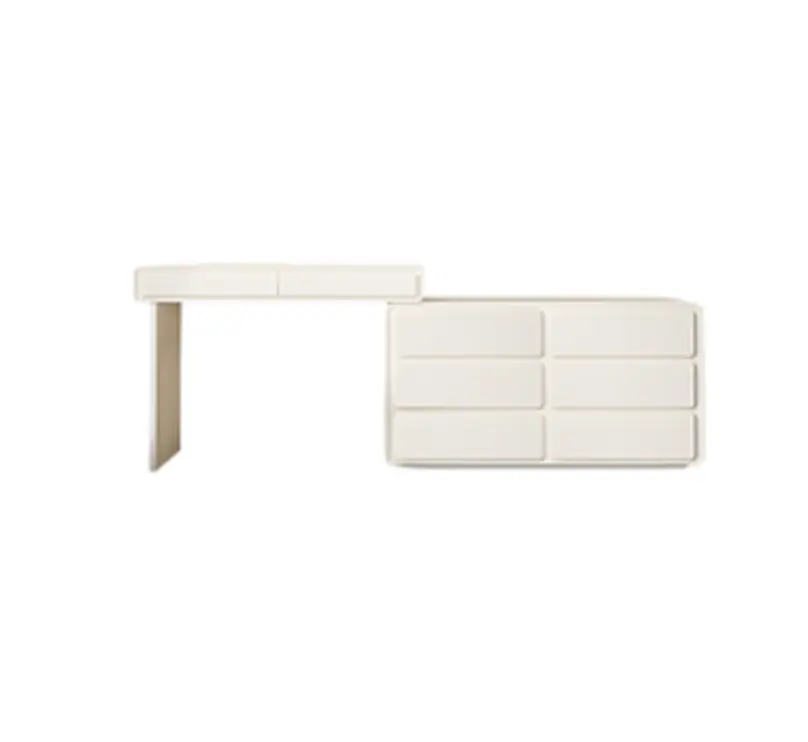 Modern Beige Makeup Vanity with 6 Drawers