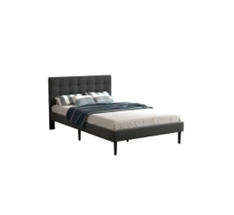 Queen Bed Frame with Upholstered Headboard
