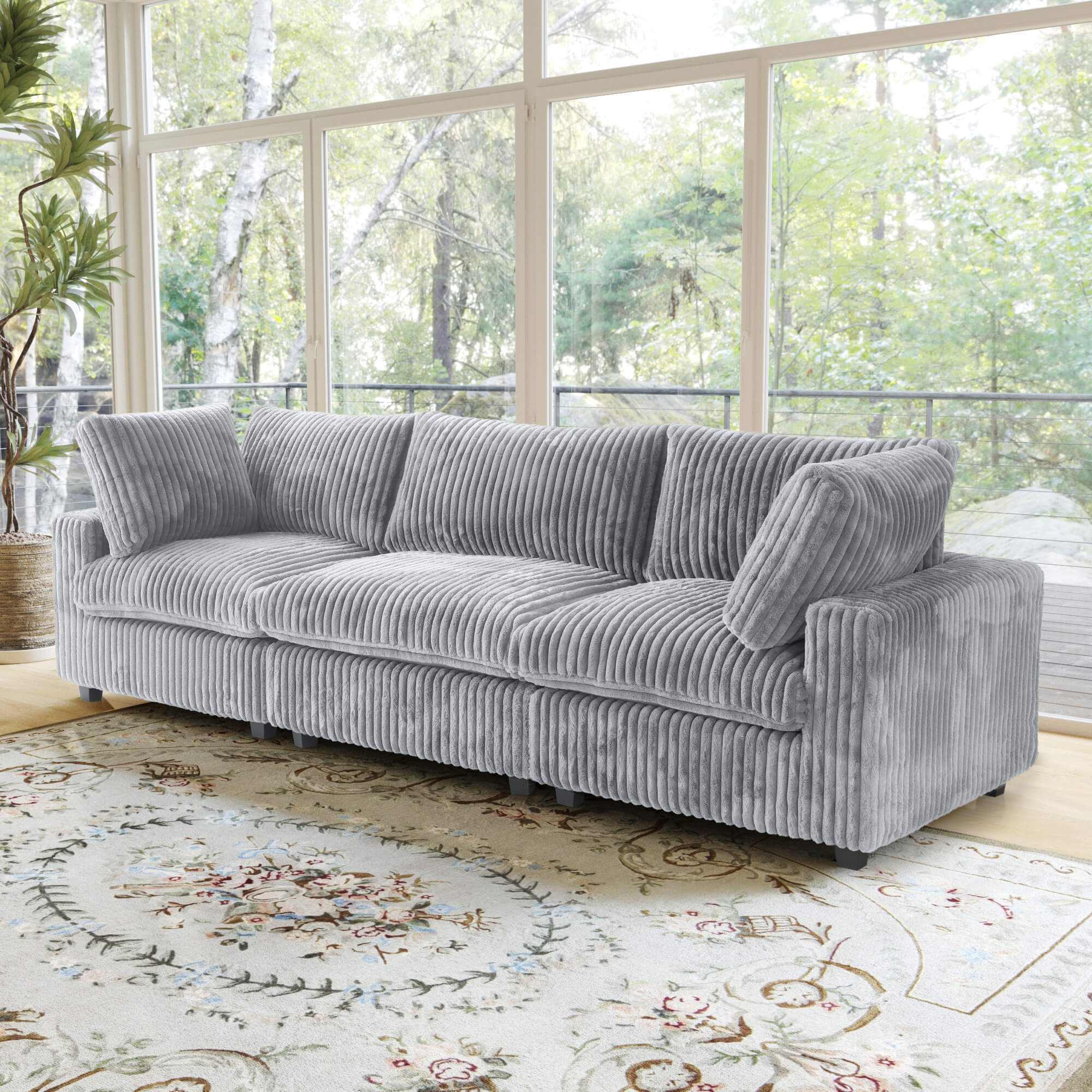 Sky Cloud Pro Sectional Sofa | Cozy Cleanability Plush Fabric Sleepers 3-Seaters