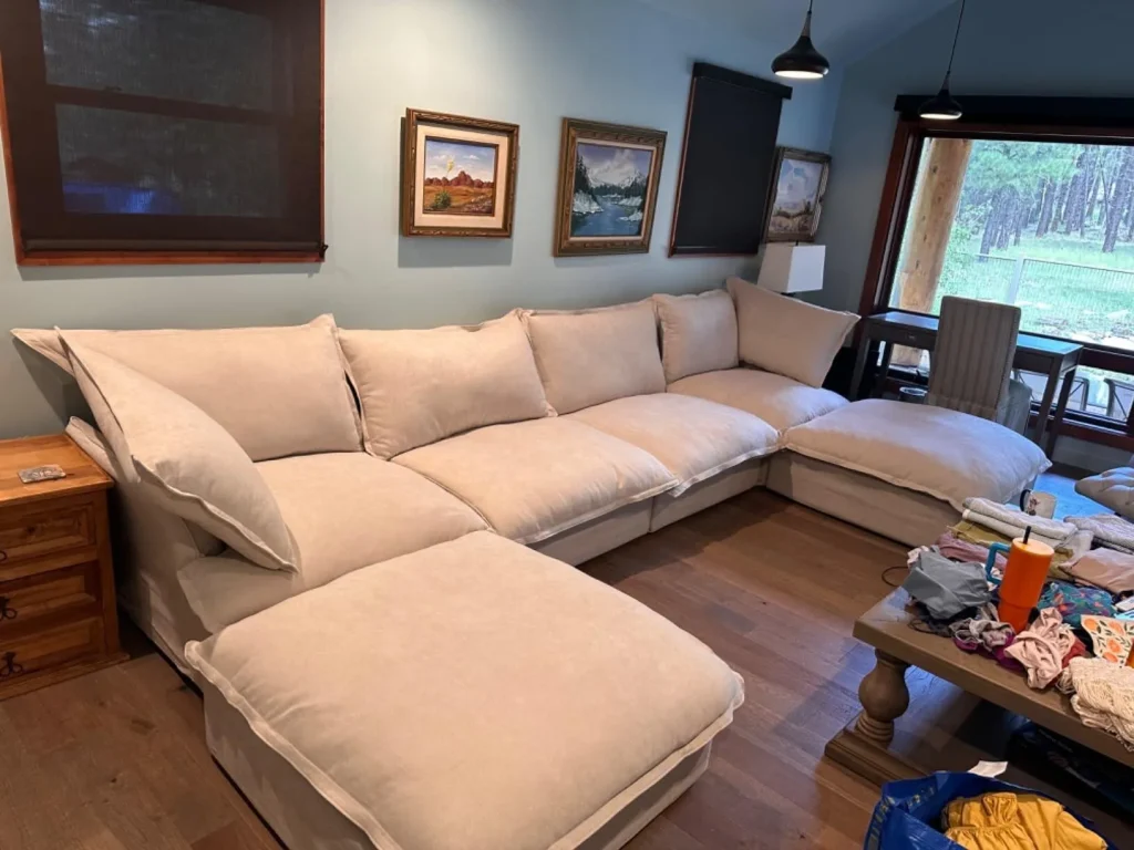 Review Of Sky Classic Linen Cloud Sofa | Modular Washable 162 Inch Linen U Shaped Sectionals 6 Seaters By Kenny