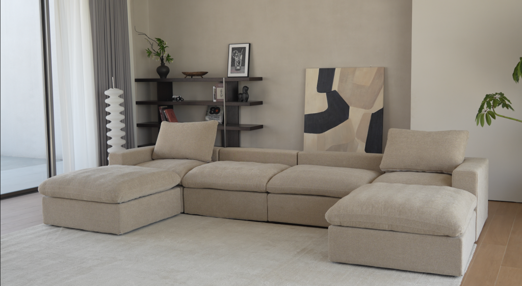 Sky Cloud Sectional Sofa Khaki