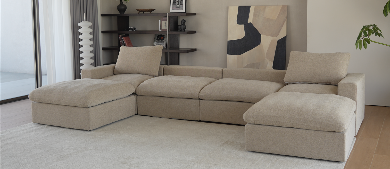 Sky Cloud Sectional Sofa Khaki