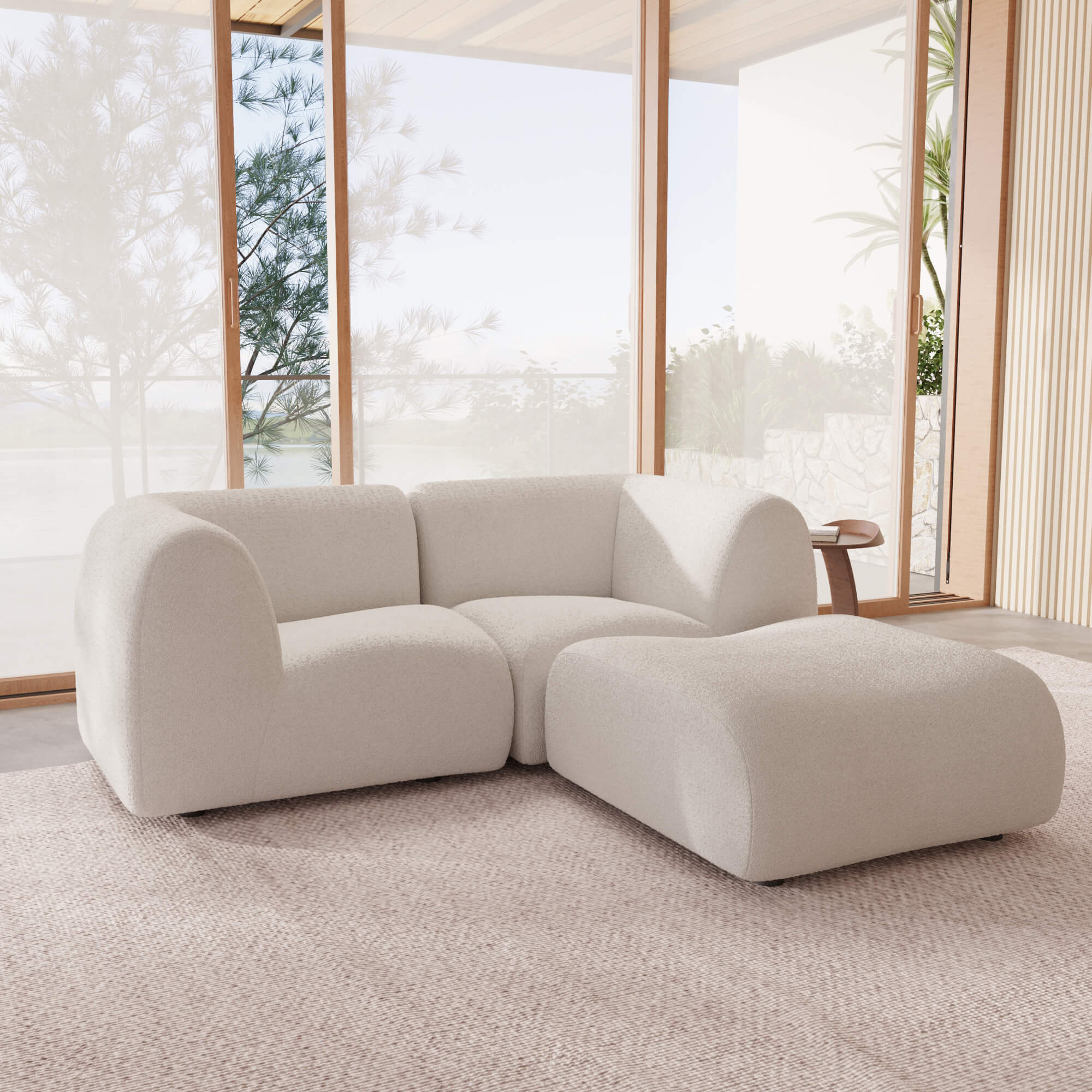 1977 Modular Sectional Couch | Pet-Friendly High-Arm Sofa with Washable Covers Loveseat Chaise
