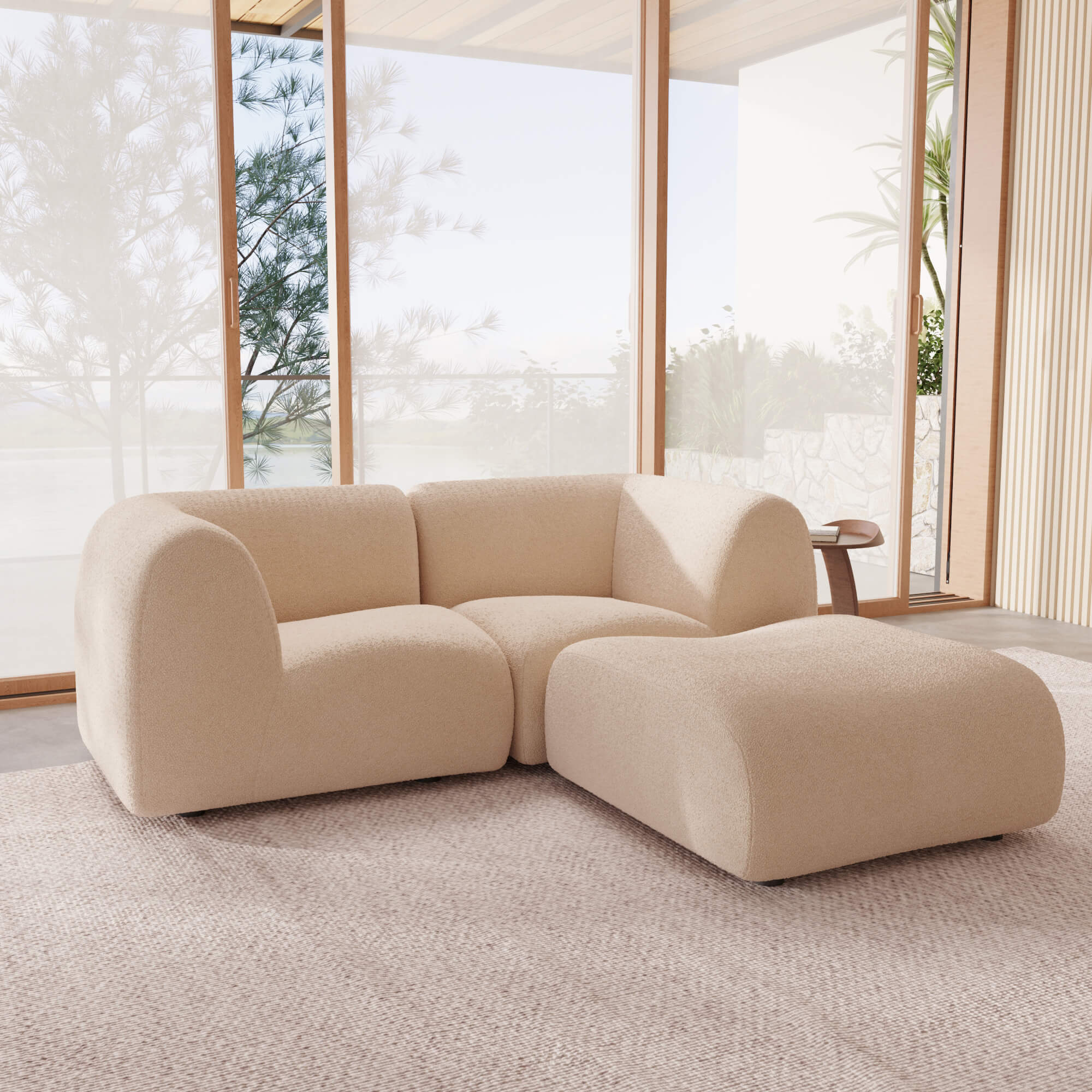 1977 Modular Sectional Couch | Pet-Friendly High-Arm Sofa with Washable Covers Loveseat Chaise