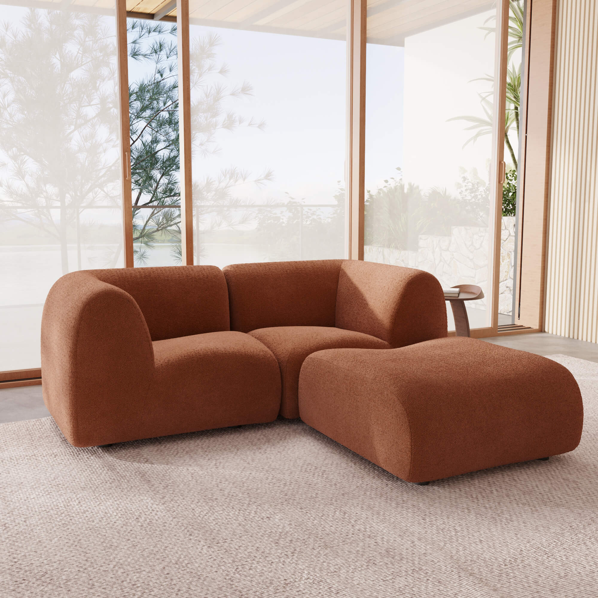 1977 Modular Sectional Couch | Pet-Friendly High-Arm Sofa with Washable Covers Loveseat Chaise