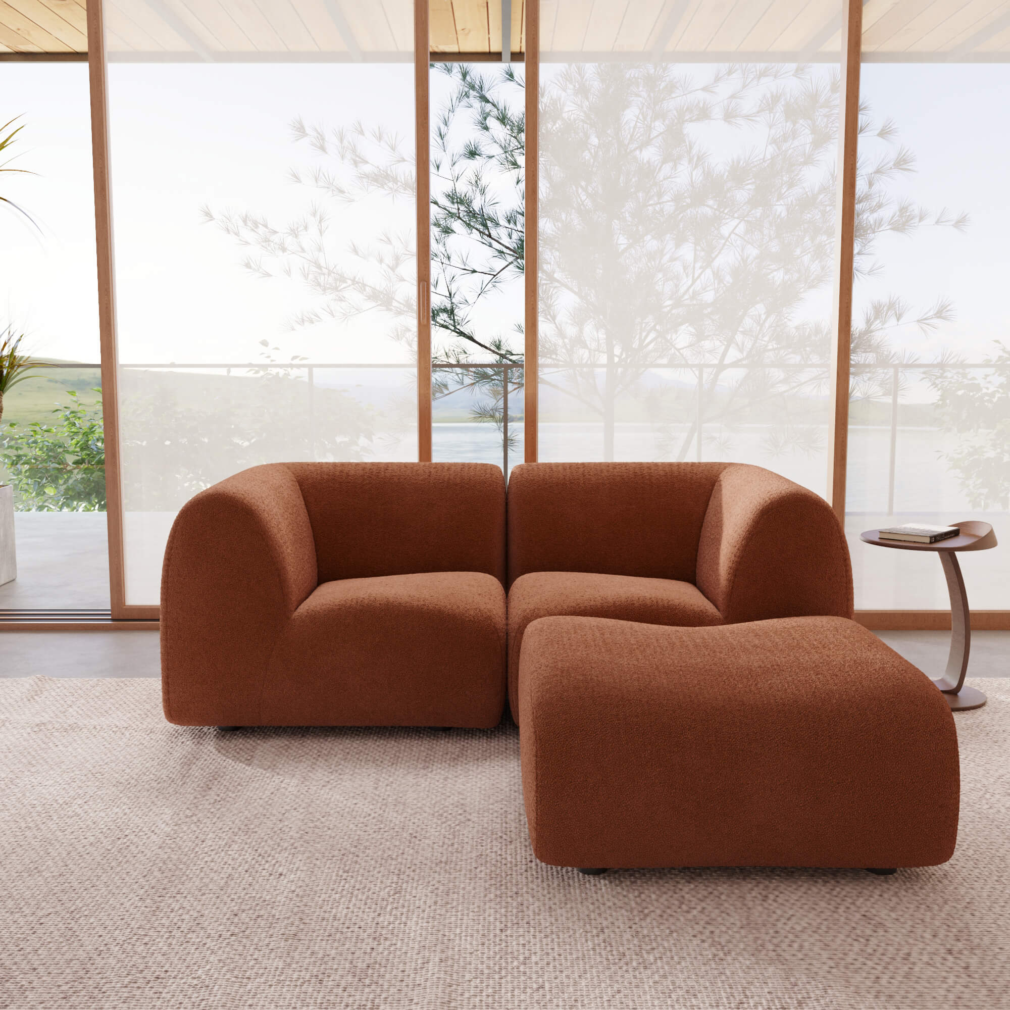1977 Modular Sectional Couch | Pet-Friendly High-Arm Sofa with Washable Covers Loveseat Chaise