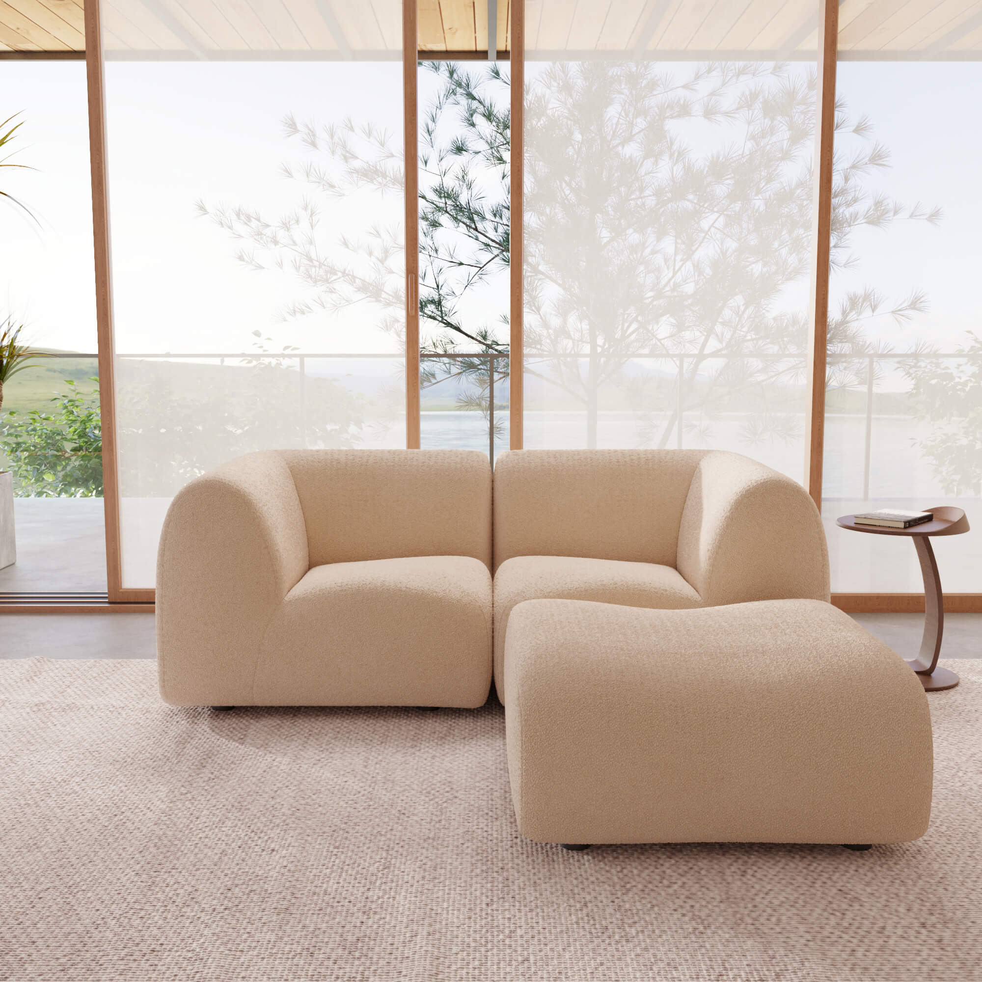 1977 Modular Sectional Couch | Pet-Friendly High-Arm Sofa with Washable Covers Loveseat Chaise
