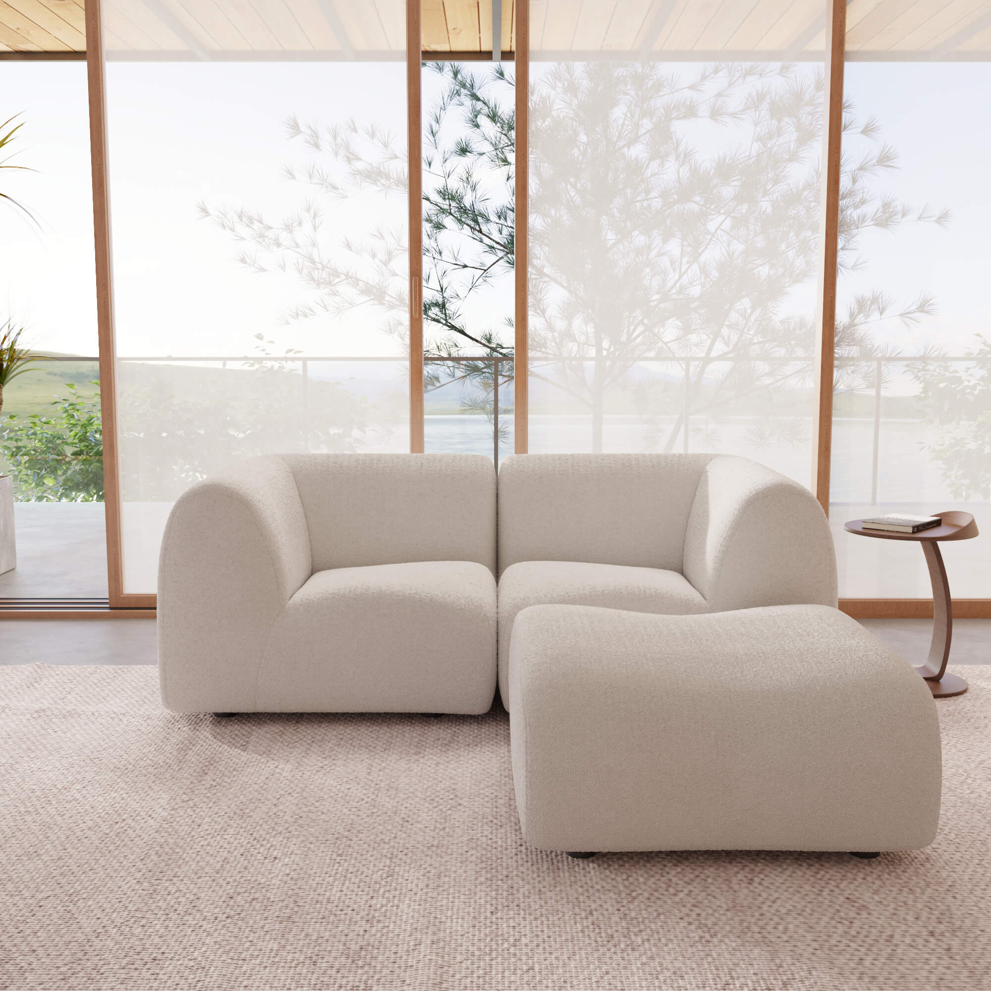 1977 Modular Sectional Couch | Pet-Friendly High-Arm Sofa with Washable Covers Loveseat Chaise